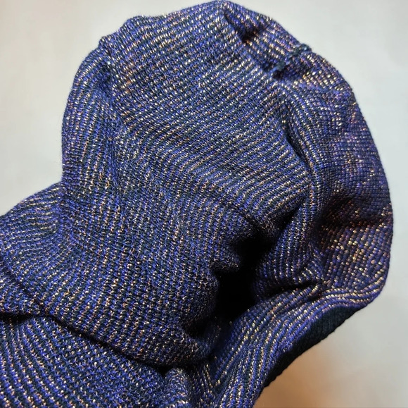 Vintage  Rose Sparkle Black Gold Indigo Purple Snowflake Floral Small - Picture 5 of 10